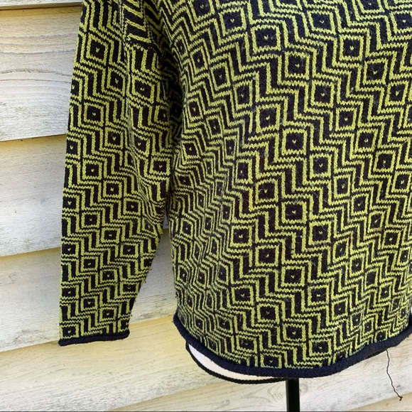 Vintage Express Tricot Jacquard Print Long Sleeve Collared Quarter Zip Sweater - Picture 9 of 16